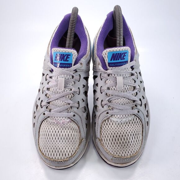 Nike Dual Fusion Run 2 Athletic Running Shoe Womens Size 6 599564-010 Gray Blue - Picture 2 of 9
